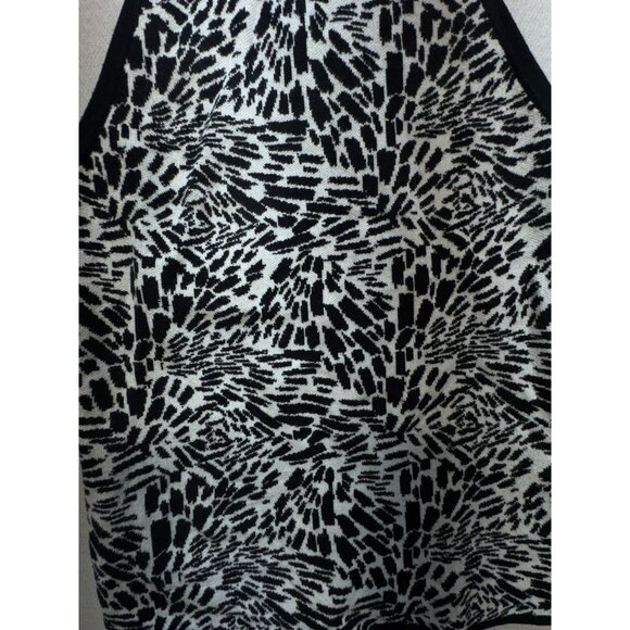White House Black Market Women's Jacquard Halter Neck Sweater Size S Black White - Picture 9 of 11